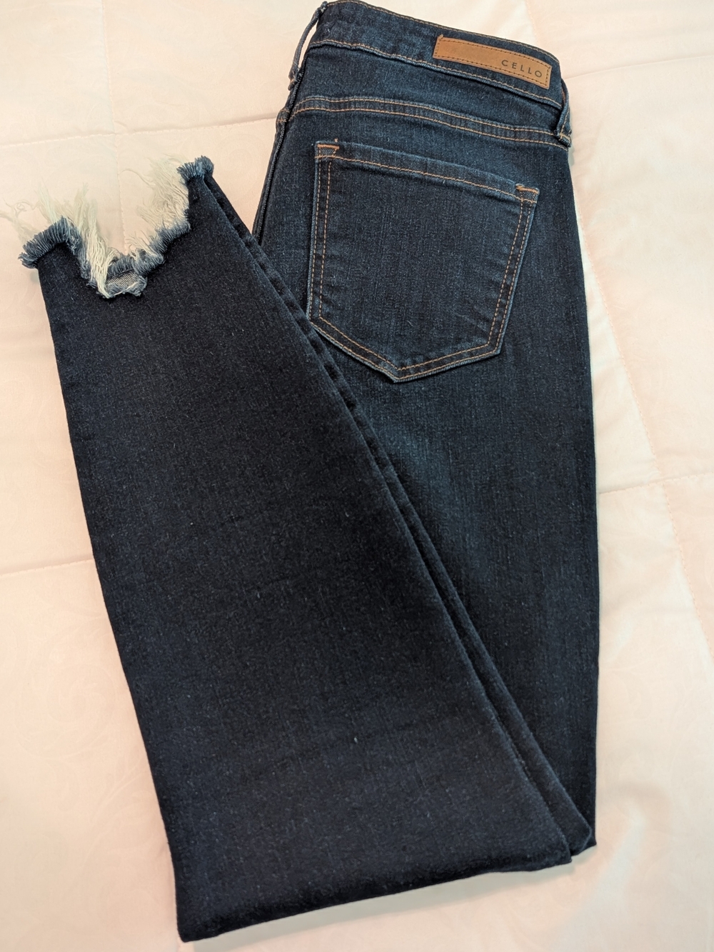 CELLO Dark Blue Frayed Hem Women’s Jeans